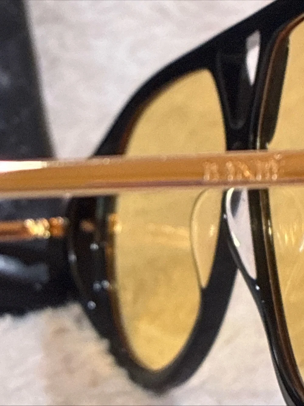 Bambe The Harley Oversized Aviator Sunglasses Gold Temple Unisex  Black Yellow
